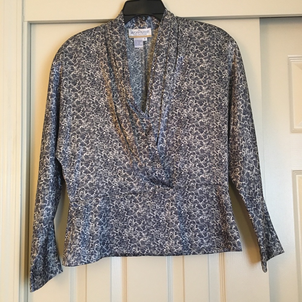 Vintage Jason Prescott Navy Blue Top Size 8